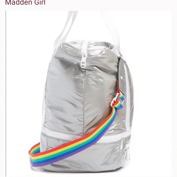 MADDEN Girl🌈Silver Parachute Overnighter Bag, Preowned, Hard to find! - Picture 2 of 16